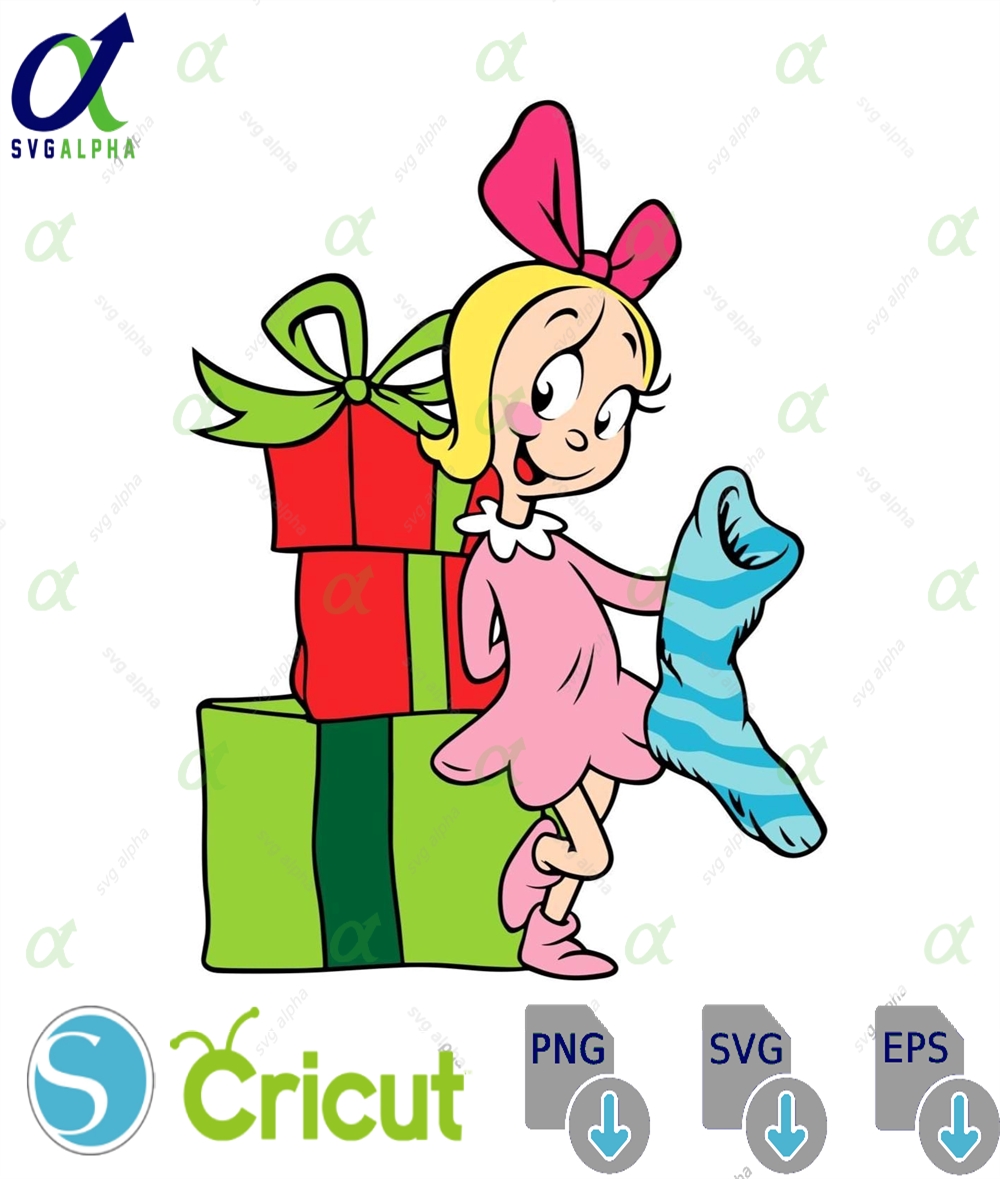 Cindy Lou Who Christmas Svg Png Cute Holiday Clipart Xmas Gift Box Stocking Cricut Cut File Whoville Christmas Shirt Mug Decor
